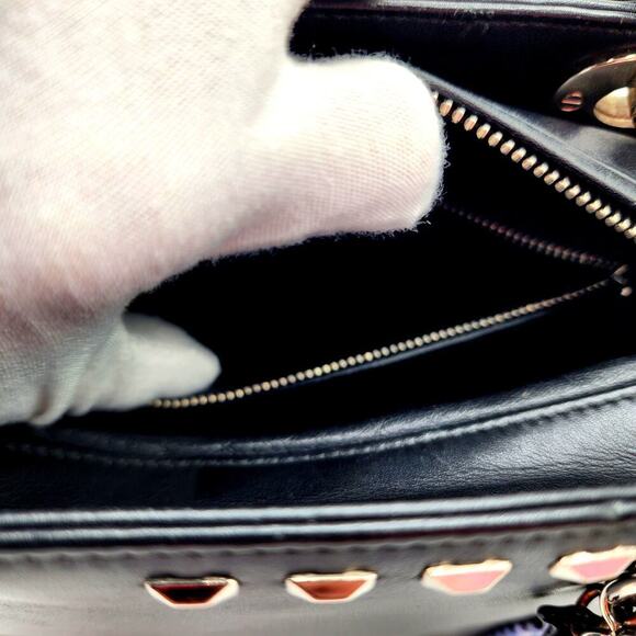 CHRISTIAN DIOR Black Leather Studs Embellished Medium Lady Dior Tote RARE - Picture 17 of 17